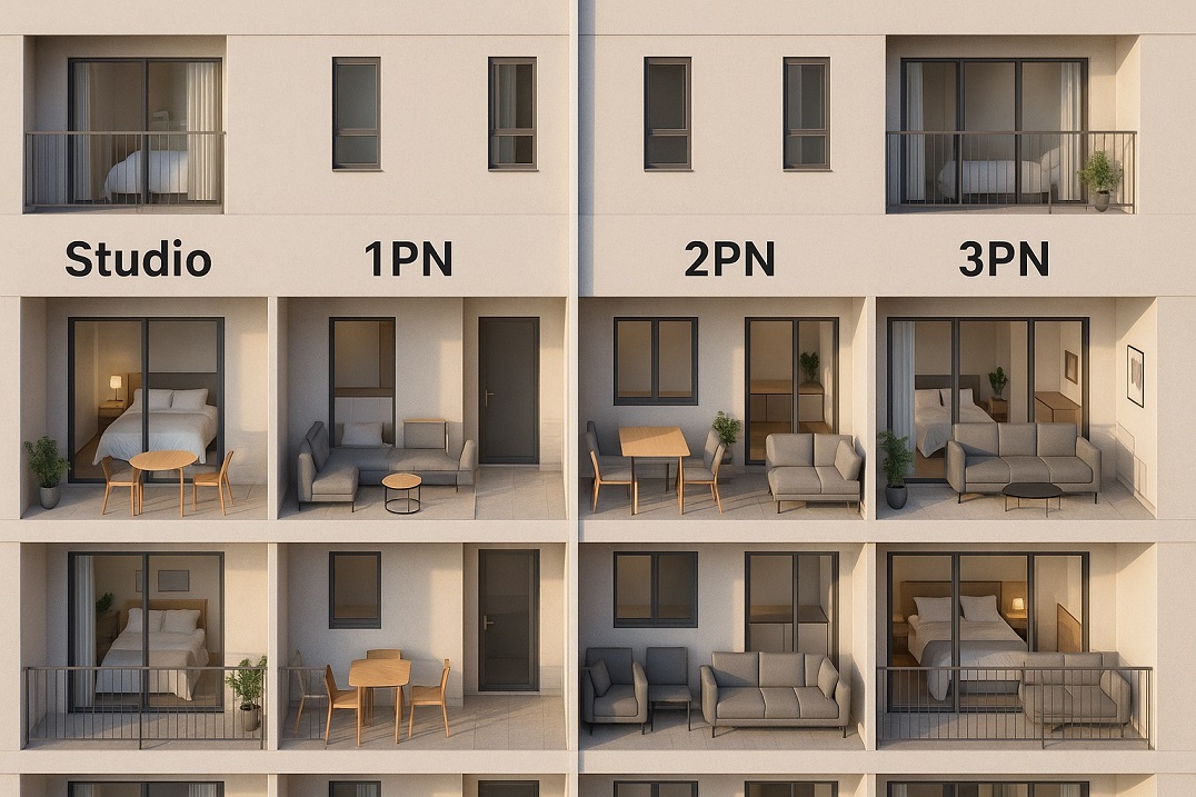So Sánh Căn Hộ Studio, 1PN, 2PN, 3PN – Lựa Chọn Phù Hợp